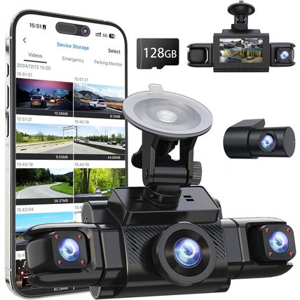 360 View 4 Channel Dash Cam Front and Rear Left Right inside Camera for Cars, GP