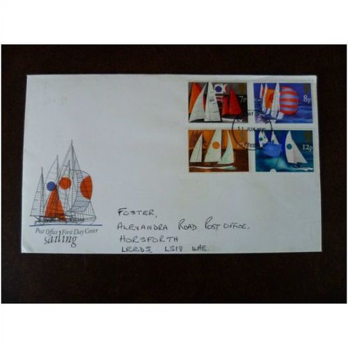 1975 GB Sailing stamps Great Britain First Day Cover Leeds cancel sport yachts