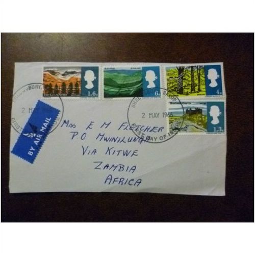 1966 GB Landscapes set of 4 fine used stamps on piece SG689-92 FDI Castle Antrim
