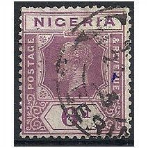 Nigeria 1923 SG25a 6d Dull & Bright Purple Die II Fine Used . .
