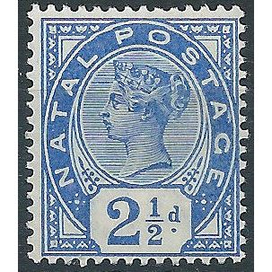 Natal 1891 SG113 2 1/2d Bright Blue Mounted Mint . ..