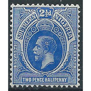 Southern Nigeria 1912 SG48 2 1/2d Bright Blue Mounted Mint..