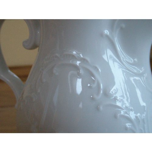 German Schonwald White Moulded Coffee / Chocolate Pot