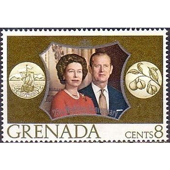 Grenada 1972 Royal Silver Wedding 8c Unmounted Mint MNH SG 530 Sc 466 stamp boat