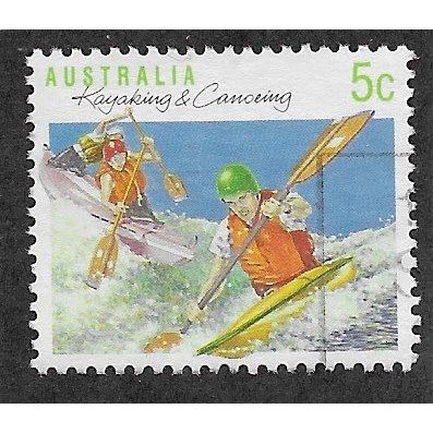 AUS 1989 5c 'SPORTS - KAYAKING AND CANOEING' (PERF 13.5) FINE USED (EBID67-300)