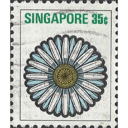 SINGAPORE, FLOWER, Chrysanthemum frutescens, white 1973, 35c, #2