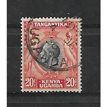 KenyaUganda&Tanganyika.SG114 20c South Africa Crowned Cranes.Fine Used.Apr21