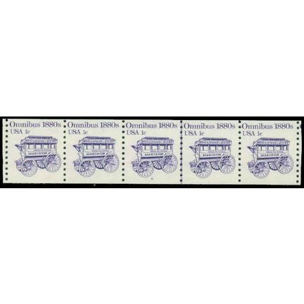 1897 1c Omnibus Very Fine MNH Dry Gum PNC 5/5 P0433