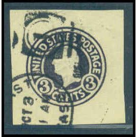 Used U437 2c George Washington Fine Cut Square WA3018