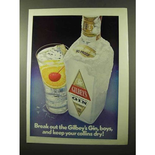 1972 Gilbey's Gin Ad - Keep Your Collins Dry