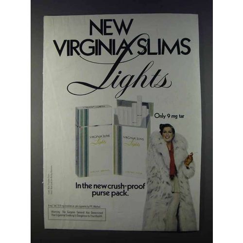 1980 Virginia Slims Lights Cigarettes Ad - Purse Pack