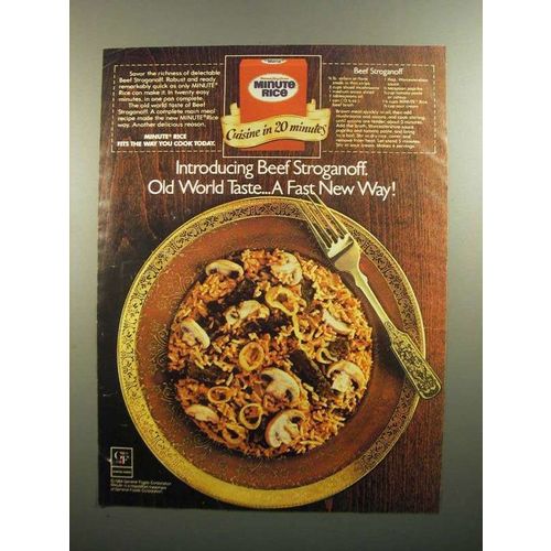 1984 Minute Rice Ad - Beef Stroganoff Recipe