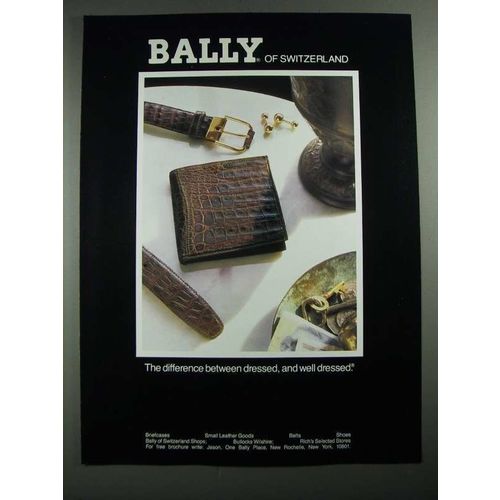 1987 Bally of Switzerland Billfold and Belt Ad
