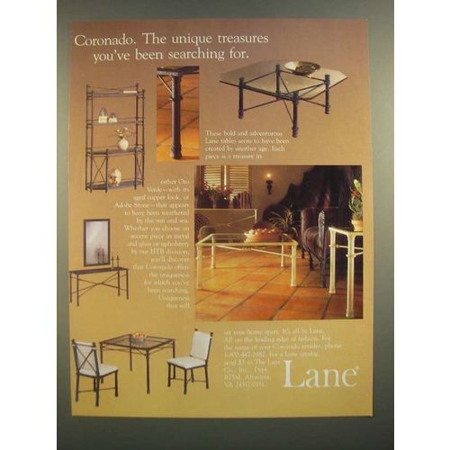 1988 Lane Coronado Tables Ad - The Unique Treasures You've Been Searching For