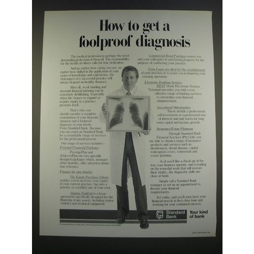 1989 Standard Bank Ad - How to get a foolproof diagnosis