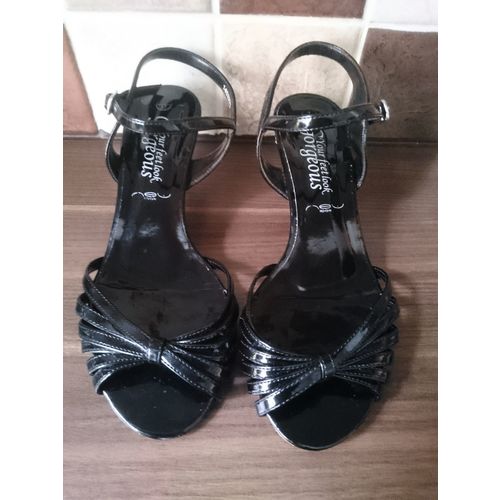 New Look Black heeled sandals size 4