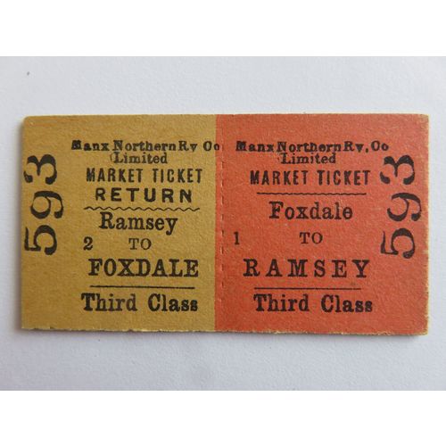 Manx Northern Railway Foxdale - Ramsey Market Ticket