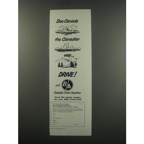 1957 B-A Travel Service Bureau Ad - See Canada the Canadian Way