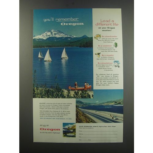 1957 Oregon Tourism Ad - You'll remember Oregon