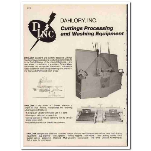 Dahlory Inc 1983 Vintage Catalog Cuttings Processing Washing Equipment