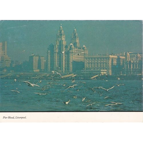 6x4 Continental size printed postcard Pier Head Liverpool Lancashire