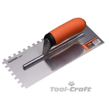 HARDEN tile trowel 8mm teeth, soft grip handle size 280mm by 120mm (HAR 620258)
