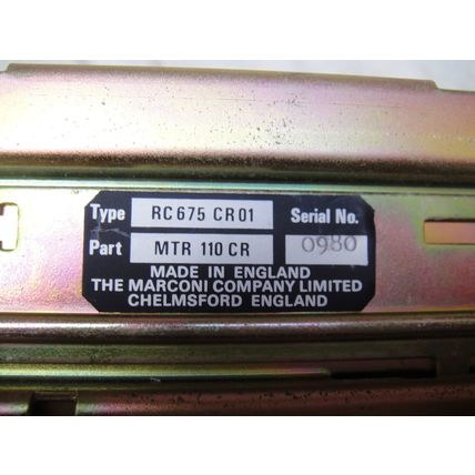 Police Home Office 1980's Marconi RC675 MTR110 Main Radio, Mount, Head & Cable
