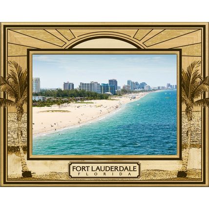 Fort Lauderdale Florida Laser Engraved Wood Picture Frame Landscape (4 x 6)