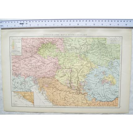 1895 The Times Plate 46 Ethnographic map of Austria-Hungary