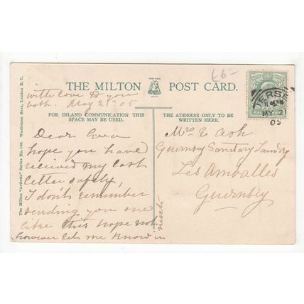 Beresford Street St Helier Jersey Postcard 1905 Posted to Guernsey
