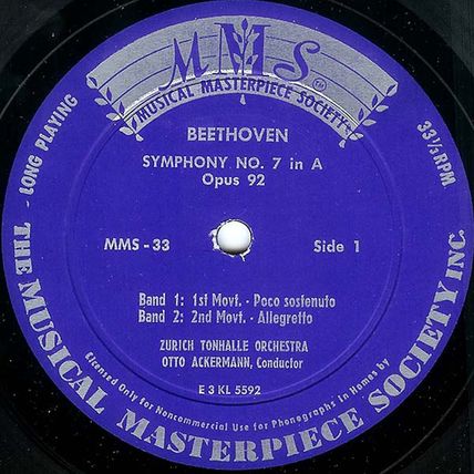 M.M.S. #33 - "Symphony #7 A-Major, Opus 92" - Beethoven