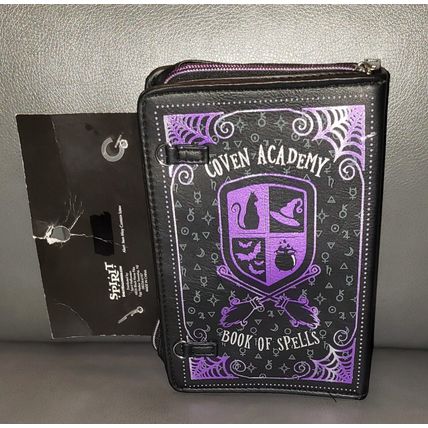 HALLOWEEN COVEN ACADEMY WITCH BOOK OF SPELLS CROSS BODY BAG PURSE TOTE~NEW~
