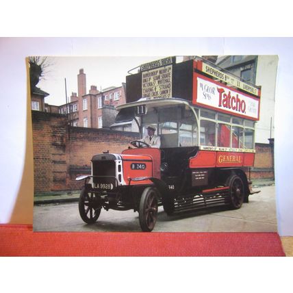 1910, B type MOTOR BUS , London Transport Museum unused postcard #