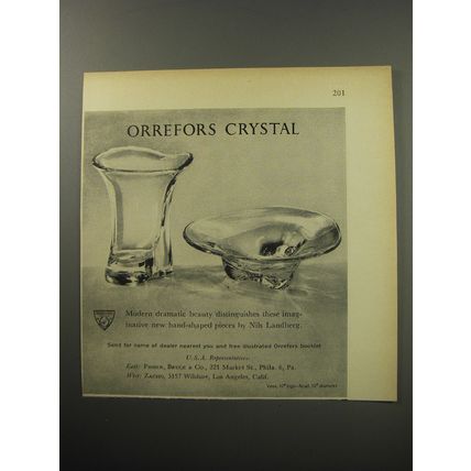 1955 Orrefors Crystal by Nils Landberg Advertisement