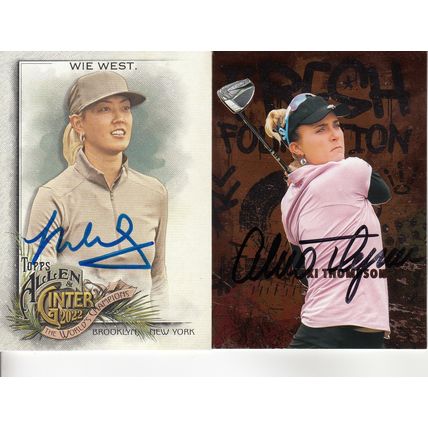 MICHELLE WIE & LEXI THOMPSON 2022/21 AUTOGRAPHED LPGA GOLF TOUR MAJOR CHAMPIONS