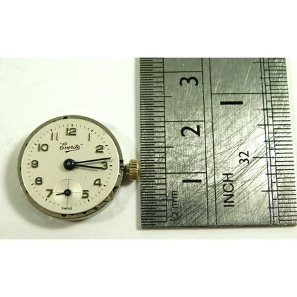 Antique AS Arthur Schnegg 970 15 Jewel Wristwatch Movement Working Everite Dial