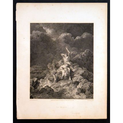 DELUGE 1795 Thomas Milton - Philip James de Loutherbourg ANTIQUE ETCHING
