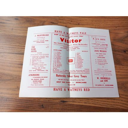 1972/73 Morecambe vs Mossley - Northern Premier League * FREE P&P *