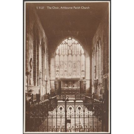 The Choir, Ashbourne Parish Church, Derbyshire, c.1920s - Kingsway RP Postcard