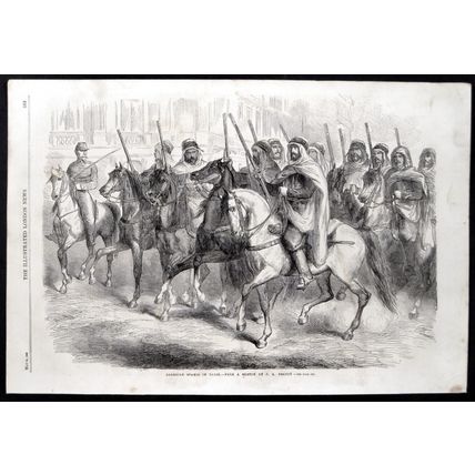 ALGERIAN SPAHIS IN PARIS 1863 Mason Jackson - Jean-Adolphe Beaucé ENGRAVING