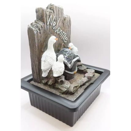 Water Fountain Duck Family 25 CM LED Colour Changing Home Decor Gift