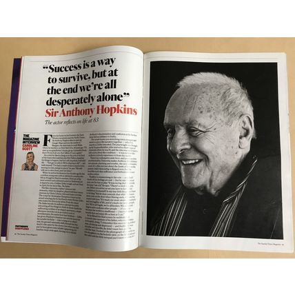 Sir Anthony Hopkins Billie Holiday Sunday Times Magazine 28 Feb 2021 Floods VGC