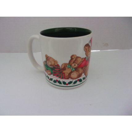 Creative Concepts Coffee Mug Christmas- Teddy Bears 1993 T. Cathey Korea