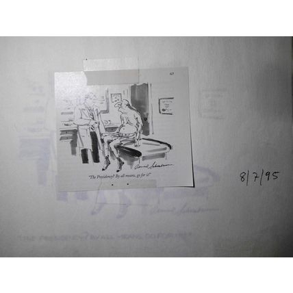 Original Bernard Schoenbaum cartoon art for The New Yorker, 1995