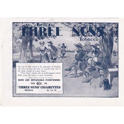 1913 THREE NUNS TOBACCO MAGAZINE ADVERT
