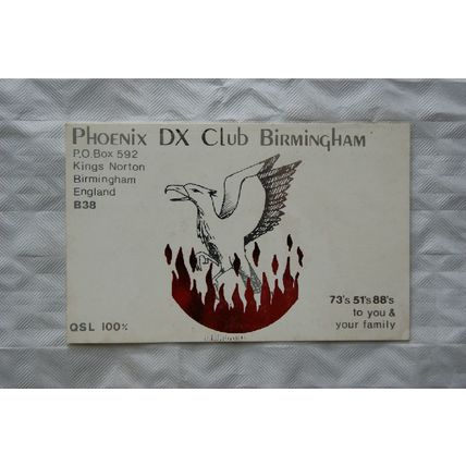 1987 QSL Card Phoenix DX Club Birmingham ref.2