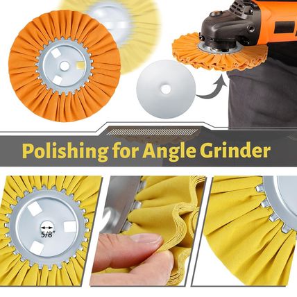 Amylove 7 Pcs 8" Airway Buffing Wheel Kit in Diameter 5/8" in Arbor Hole, Metal