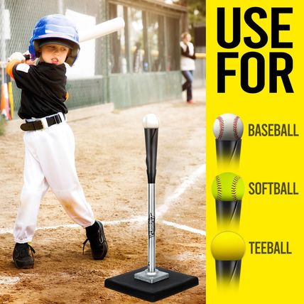 Portable Batting Tee for Baseball/Softball, Height Adjustment from 25-37 Inch,Ea