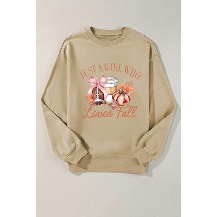 Parchment Just a Girl Who Loves Fall Printed Sweatshirt