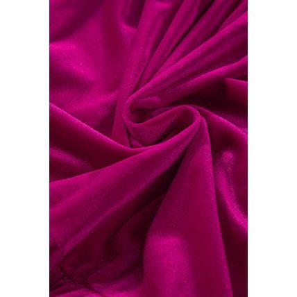 Rose Red Shirred V Neck Tiered Ruffled Velvet Plus Size Maxi Dress